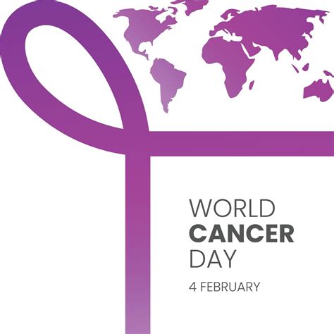 World Cancer Day Background With Purple Ribbon 2122125 Vector Art At