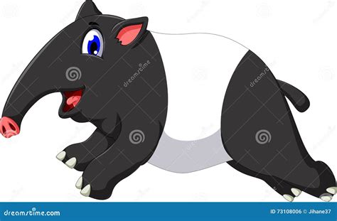 Baird`s Tapir Cute Cartoon Vector Illustration