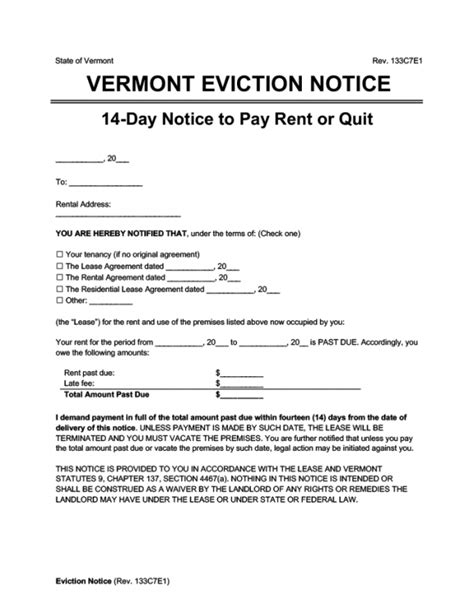 Printable Massachusetts Notice To Quit Template Excel Example