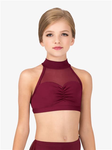 Girls Sweetheart Halter Dance Bra Top Kids Tops Body Wrappers