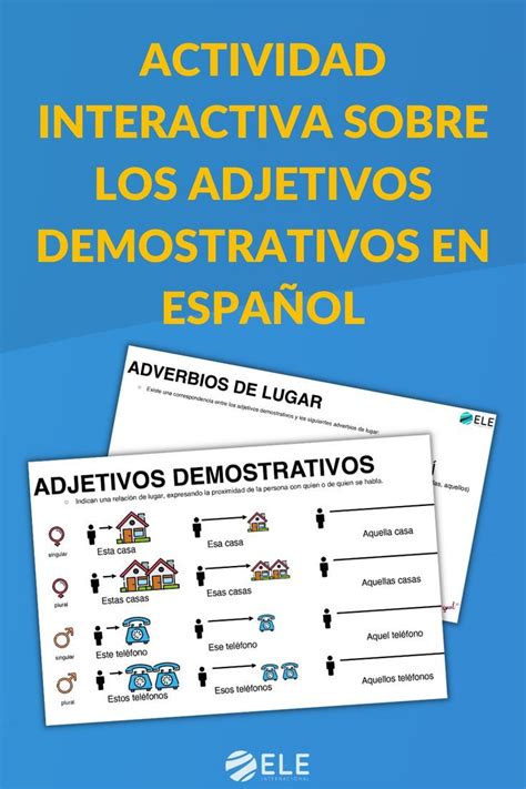 Los Adjetivos Demostrativos En Español Actividad Interactiva Para Nivel