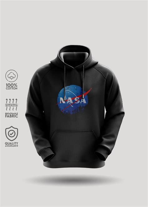 Buy NASA Hoodie - Black | TeesTheDay