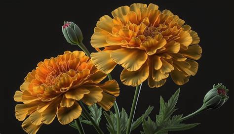 Premium Photo | Beautiful french marigold varieties flowers created by midjourney