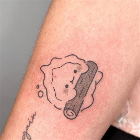 Pigeon Handpoke Tattoos On Instagram Just A Calcifer Hanging On A Log