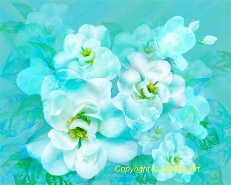 White Wild Rose Digital Art Print Instant Digital Download Turquoise