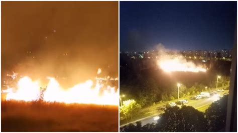 Incendiu Puternic N Parcul Ior Din Bucure Ti Peste De Metri