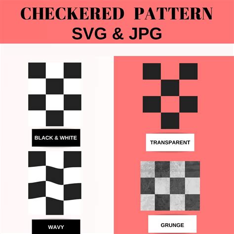 Checkered Pattern Svg Black And White Digital Pattern Black Etsy