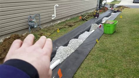 Exterior Curtain French Drain System Installation Ground Saturation