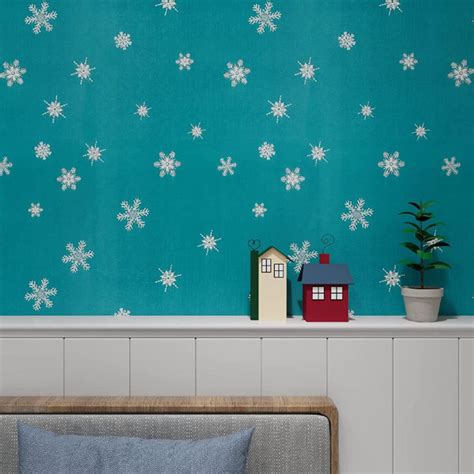 Homlpope Snowflake Self Stick Wallpaper For Kids Bathroom Bedroom Peel