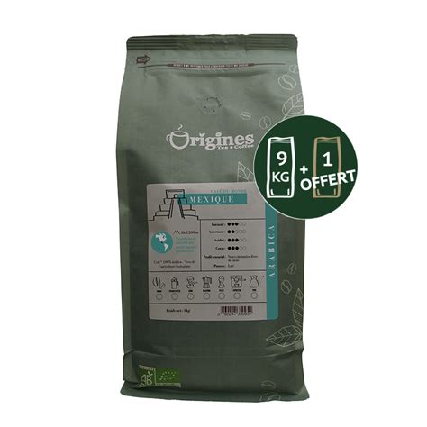 Pack 9 kg 1 offert Café Bio Mexique Pur Arabica