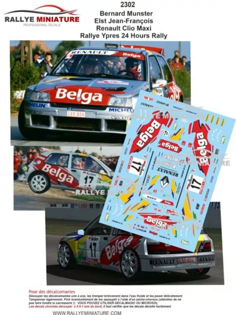 Decals Ref Renault Clio Maxi Kit Car Munster Ypres Rally