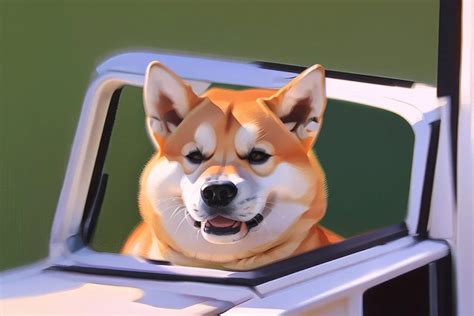 Shiba Inu Peeks From Pick Up Truck By Po Hardcore On Stablecog