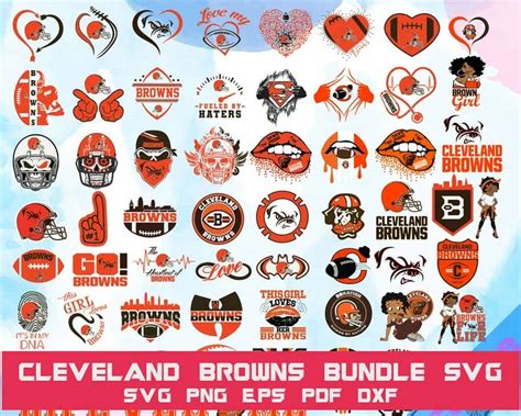 Cleveland Browns Svg Bundle - 50 NFL Team Logos Vector Files - Wiki SVG