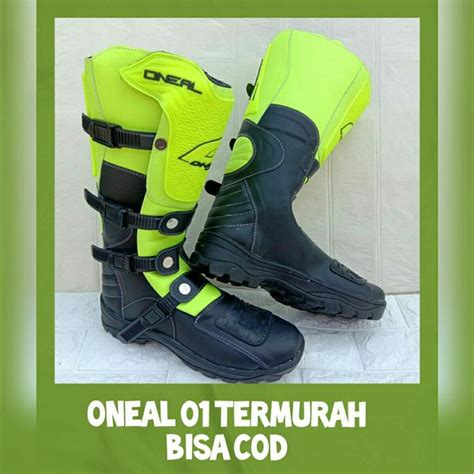 Jual Sepatu Trail Mx Gtx Cross Boot Lokal Ijo Stabilo Hitam Termurah Di