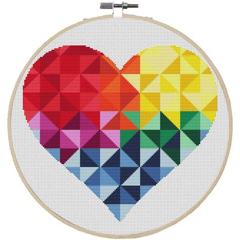 Full Color Wheel Heart By Metalsbydelta On Etsy Cross Stitch