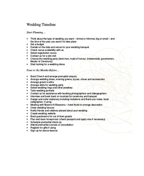 Wedding Day Timeline Template Word | DocTemplates