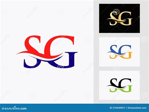 Monogram Letter Sg Logo Design Sg Logotype Template Stock Vector