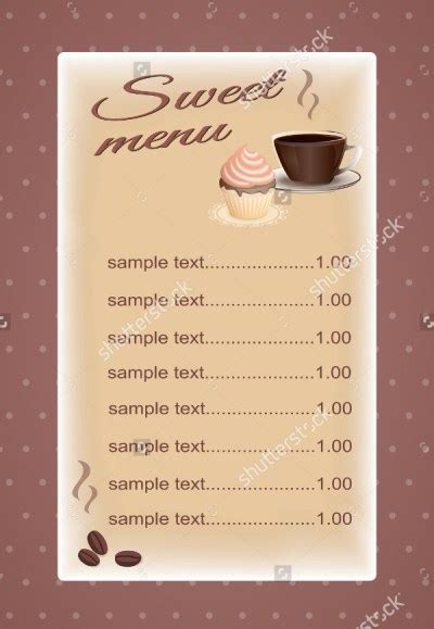 Sweets Menu Templates 17 Free And Premium Download