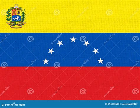 With Flag Venezuelan Flag Hoisted On Mascot Pole Vector Illustration