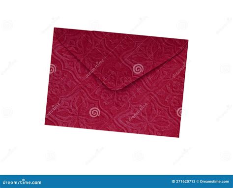 Red Envelope Isolated On White Background Kraft Paper With Subtle