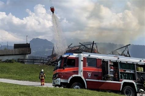 Altendorf SZ Brand In Einem Stall Auf Der Alp Gueteregg