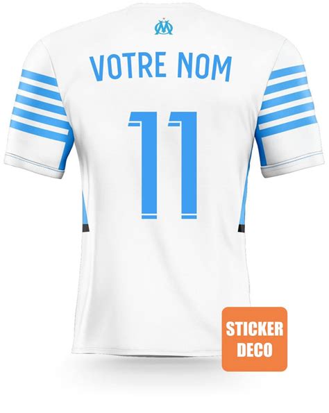 Sticker Olympique De Marseille Effet Maillot Om Stickers Foot