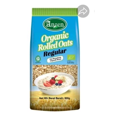 Anzen Regular Instant Organic Rolled Oats 500g 1 Kg Shopee Malaysia