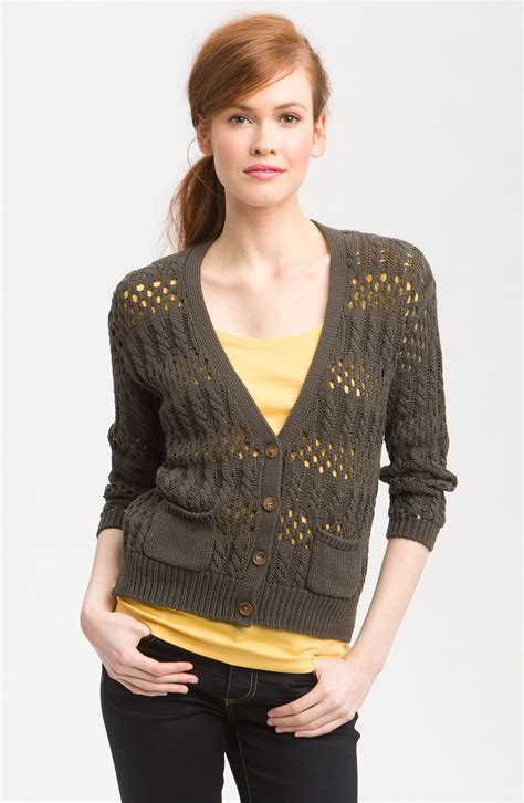 Caslon® Open Stripe Stitch Cardigan Nordstrom