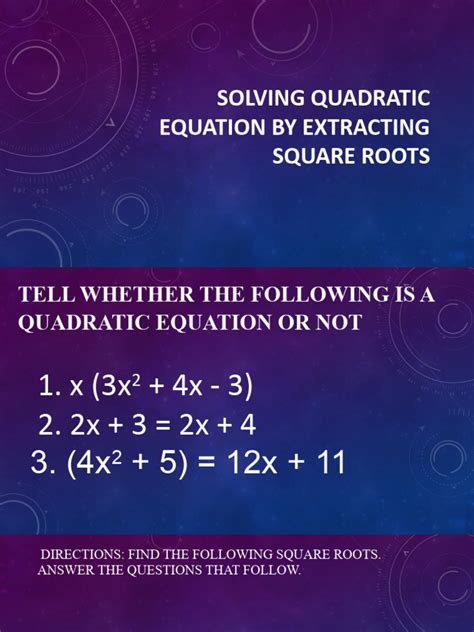 Solving Quadratic Equation By Extracting Square Roots Pdf