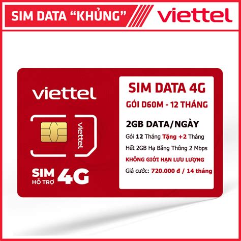 Sim Data 4G Viettel 1 Năm KHÔNG GIỚI HẠN Tặng 2 Tháng