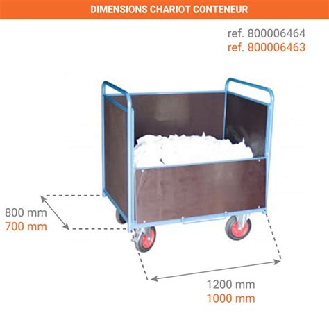 Chariot Conteneur Ouvert En Bois Contre Plaqu Kg Litres