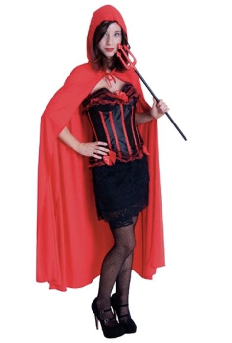 Deluxe Red Satin Cape With Hood Party Supplies Online Australias
