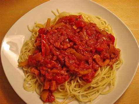 Spaghetti Mit Paprika Tomatensauce Von Renni Chefkoch