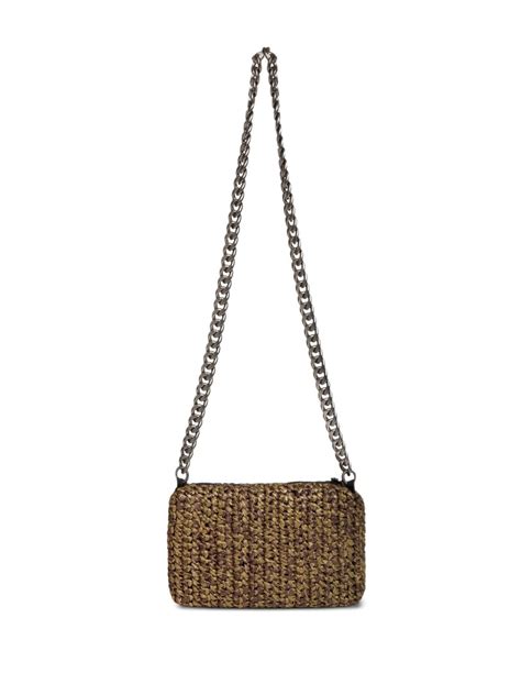 0711 Thea Raffia Crossbody Bag Brown Farfetch