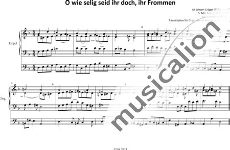 O Wie Selig Seid Ihr Doch Ihr Frommen Arr By Bernd Wohlgemuth Max