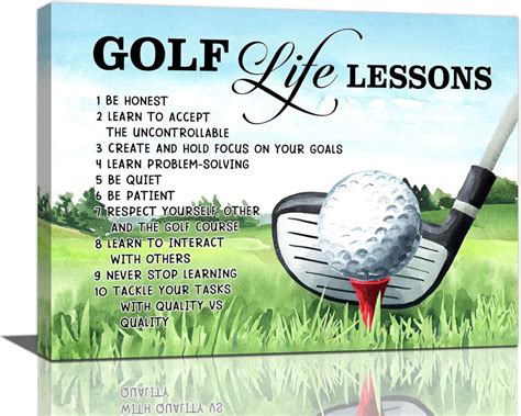 Aatoeax Golf Ts Inspirational Wall Decor Golf Life Lessons Canvas