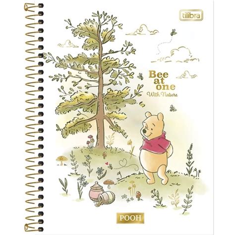 Caderno Espiral Capa Dura Universitário 1 Matéria Pooh 80 Folhas