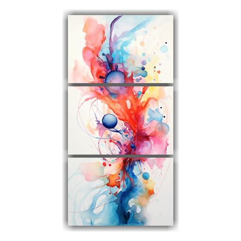 Conjunto Lienzos Tela Acuarela Dormitorio Watercolor Splashes