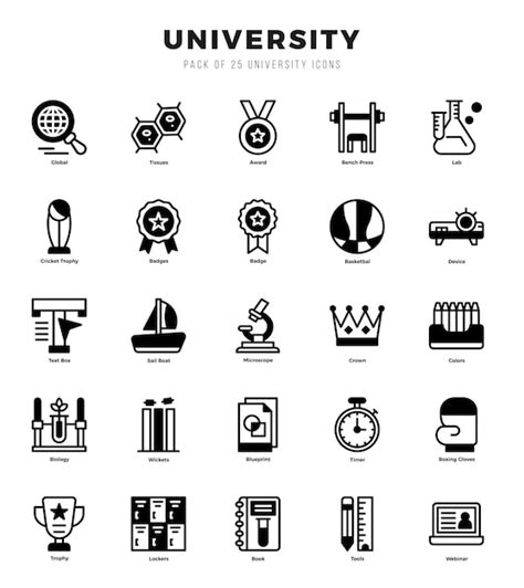 Premium Vector Set Of University Icons Simple Line Art Style Icons Pack