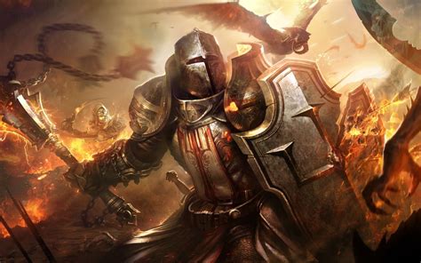 Online Crop Male Wearing Grey Armor Wallpaper Diablo III Diablo