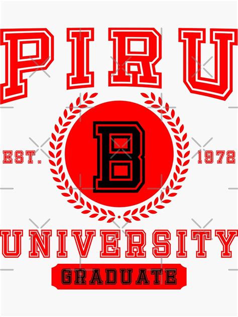 Piru University Sticker For Sale By Dirtydunnz Redbubble