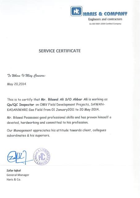 Experiance Certificate Pdf