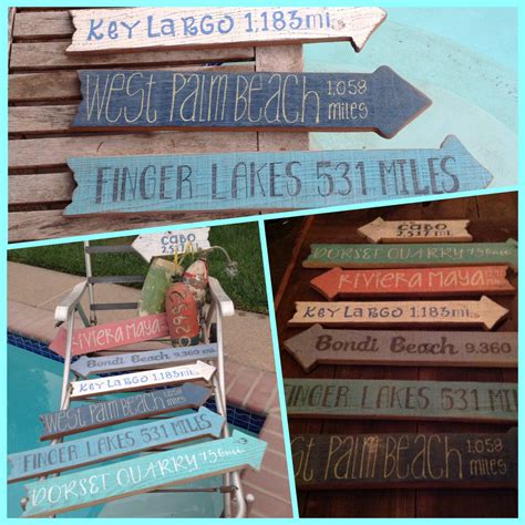 Beach Directional Signs Beach Signs Rustic Directional | Etsy