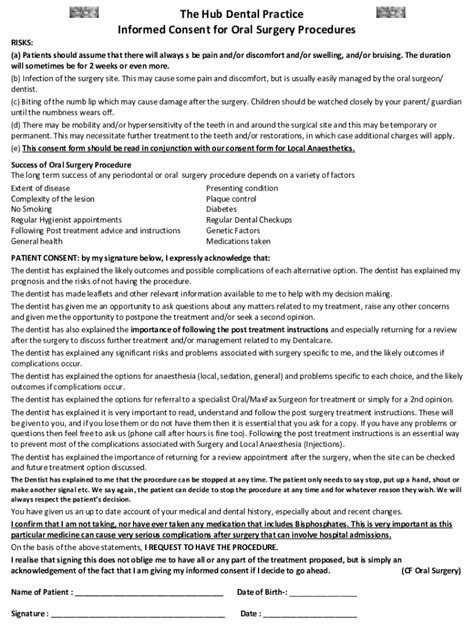 Fillable Online Sample Patient Information Informed Consent Form