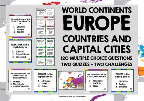 GEOGRAPHY EUROPE COUNTRIES & CAPITALS QUIZZES | Teaching Resources