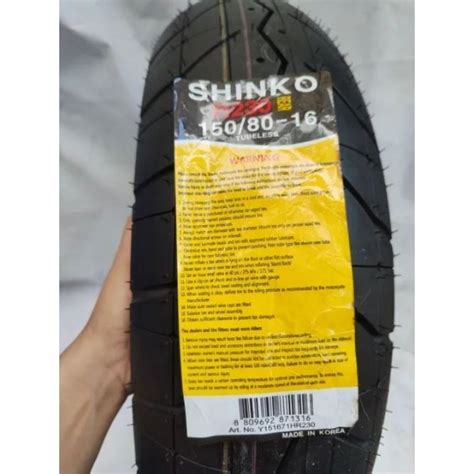 150 80 16 M C 76V R230 Tour Master Tubeless SHINKO MADE IN KOREA