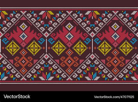 Yakan weaving seamless long pattern Royalty Free Vector