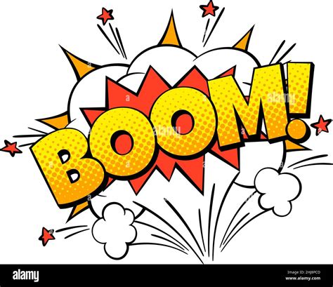 Boom Comic Bubble Smash Or Explosion Sound Effect Stock Vector Image