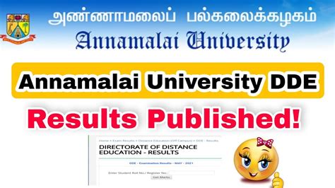 Annamalai University Dde Results Published Youtube