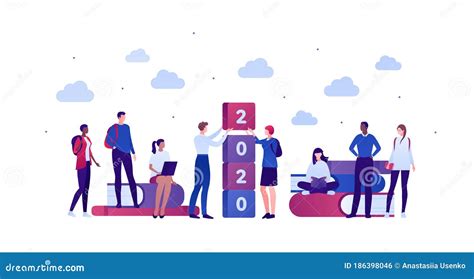 Student Lifestyle and College Education Concept. Vector Flat Person